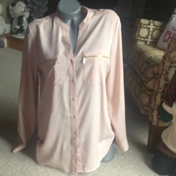 Calvin klein pink hot sale blouse